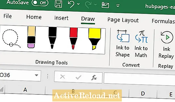 כיצד להוסיף את כרטיסיית הציור ב- MS Excel