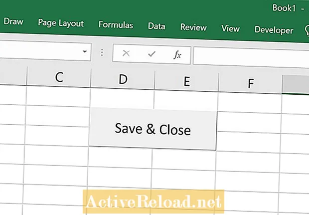 Ինչպես ստեղծել մակրո կոճակ ՝ Excel աշխատանքային գրքույկը փրկելու և փակելու համար