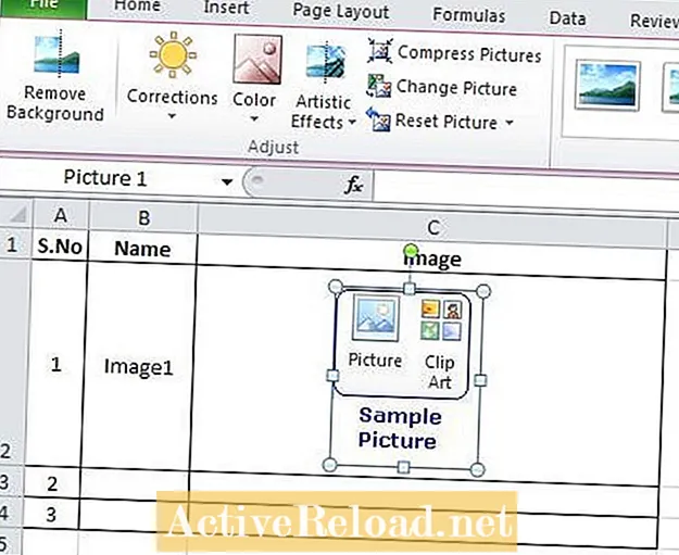 Microsoft Excel 워크 시트에 그림을 삽입하는 방법