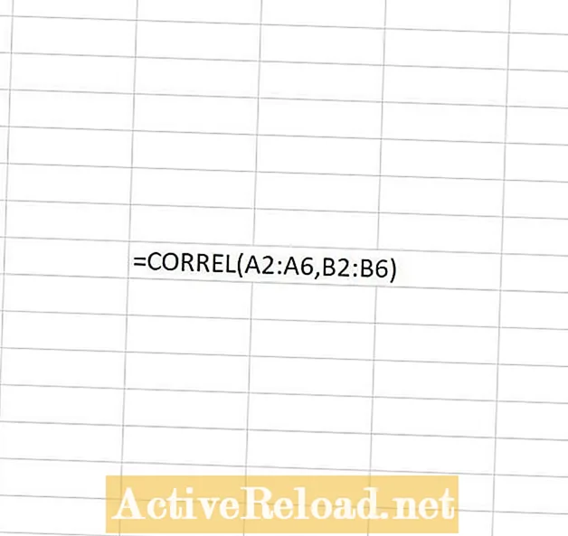 Як выкарыстоўваць функцыю CORREL у Excel